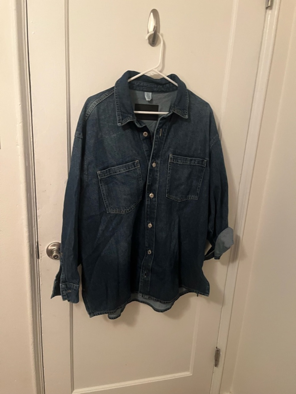 H&M Dark Blue Denim Button-Down Shirt